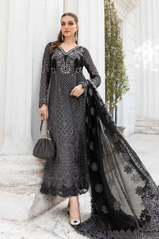 Maria B stitched Luxury Embroidered 3 Piece Chiffon Suit MPC 24 101 Rang Pasand