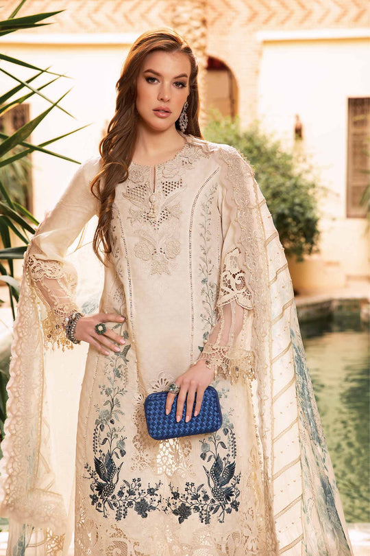 Maria B 3 inspired Piece Embroidered Dobby Lawn Suit | DS-2414-B