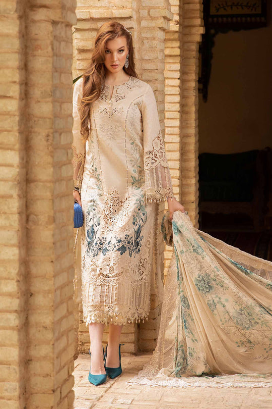 Maria B 3 inspired Piece Embroidered Dobby Lawn Suit | DS-2414-B