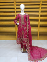 Maria B stitched Luxury Embroidered 3 Piece Chiffon frockinspired Suit | MPC-24-107